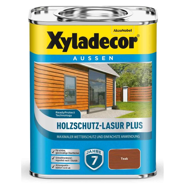 Holzschutz Lasur Plus Xyladecor Teak 0,75L für den maximalen Wetterschutz