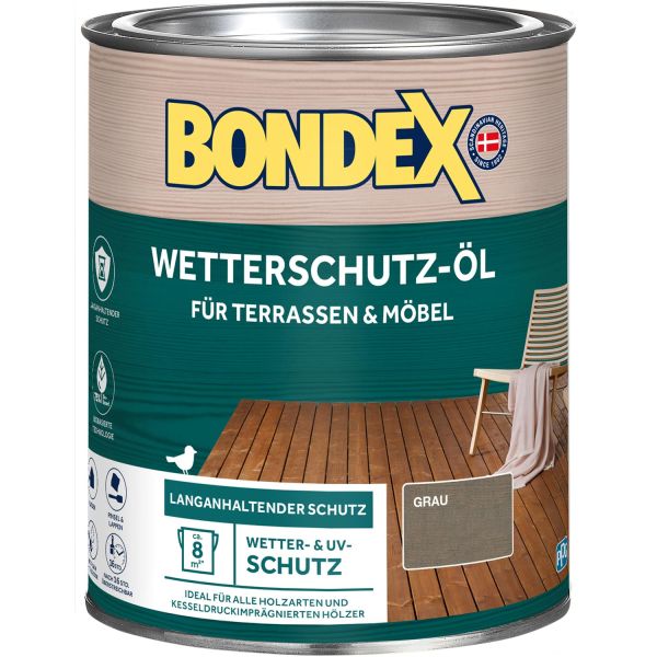 Bondex Wetterschutz-Öl Grau 0,75 L