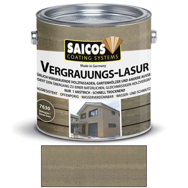 Saicos Vergrauungs-Lasur Steingrau 2,5l