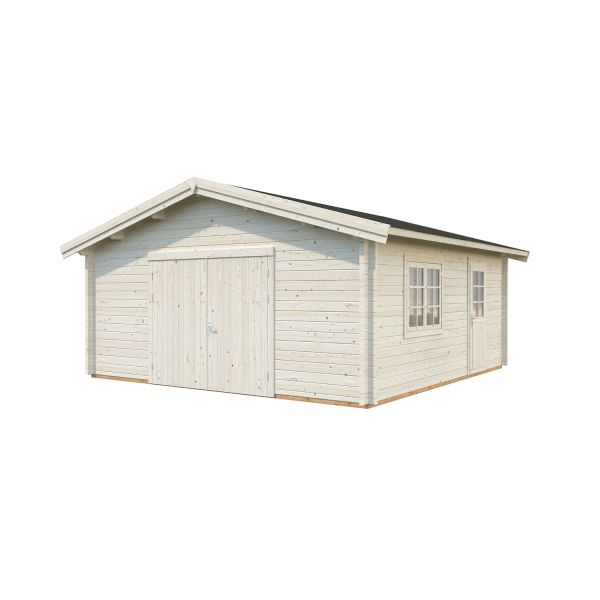 Palmako Garage Roger 27,7 m² mit Holztor transparent