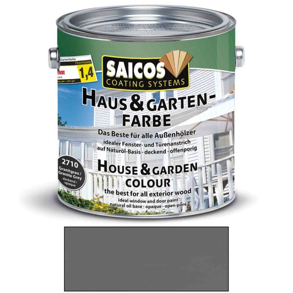 Saicos Haus & Gartenfarbe auf Naturöl-Basis Granitgrau 2,5l